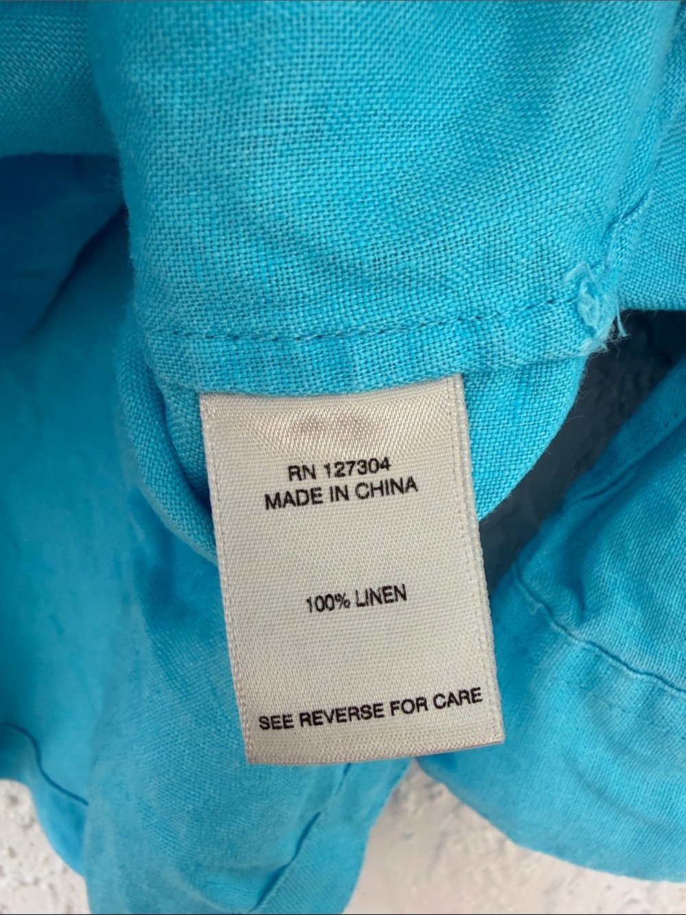 John Mark Turquoise Button-Front Tie-Hem linen Women's Shirt size XL - Picture 5 of 8